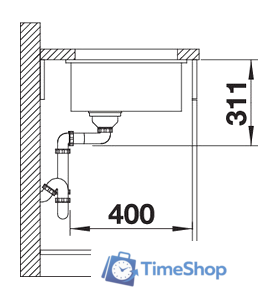 Кухонная мойка Blanco Subline 375-U (глянцевый белый) 516035 - Изображение №5 — Интернет-магазин Time-Shop