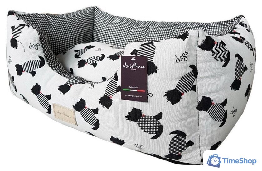 Лежак AntePrima Celine CEDOGNER02 (белый/принт с собачками) - Изображение №1 — Интернет-магазин Time-Shop