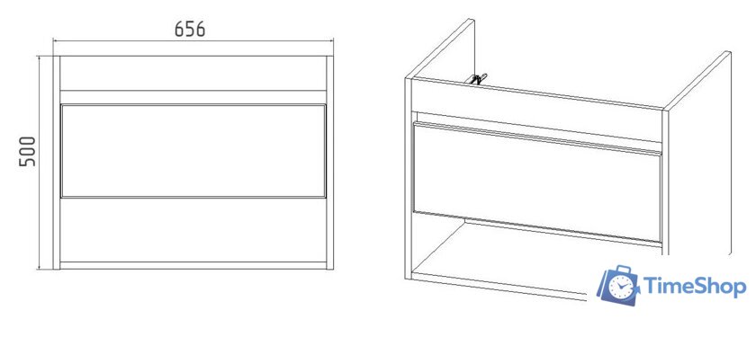  Viant Тумба под умывальник Бостон Como 70 VBOS70CO-T1YP - Изображение №4 — Интернет-магазин Time-Shop