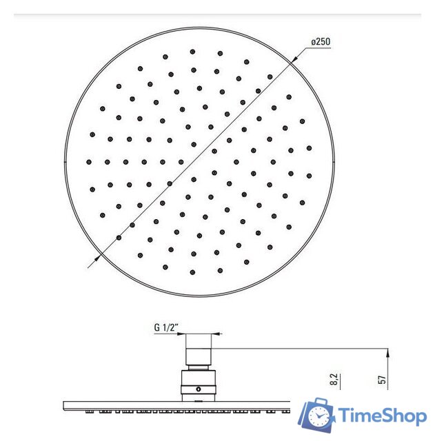 Верхний душ Deante Cascada Nero NAC N91K (черный) - Изображение №3 — Интернет-магазин Time-Shop