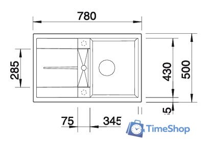 Кухонная мойка Blanco METRA 45 S (белый) [513028] - Изображение №2 — Интернет-магазин Time-Shop