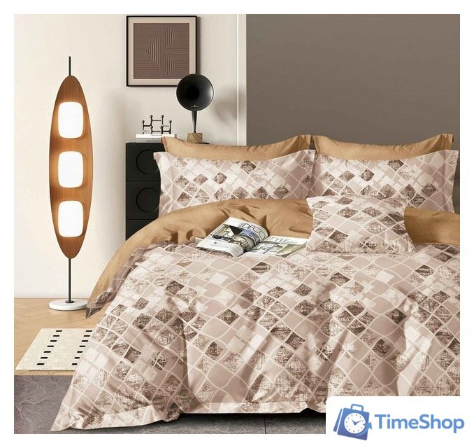 Евро комплект постельного белья Реноме Евро Темно-синяя коллекция ПП 7422 (сатин) - Изображение №1 — Интернет-магазин Time-Shop