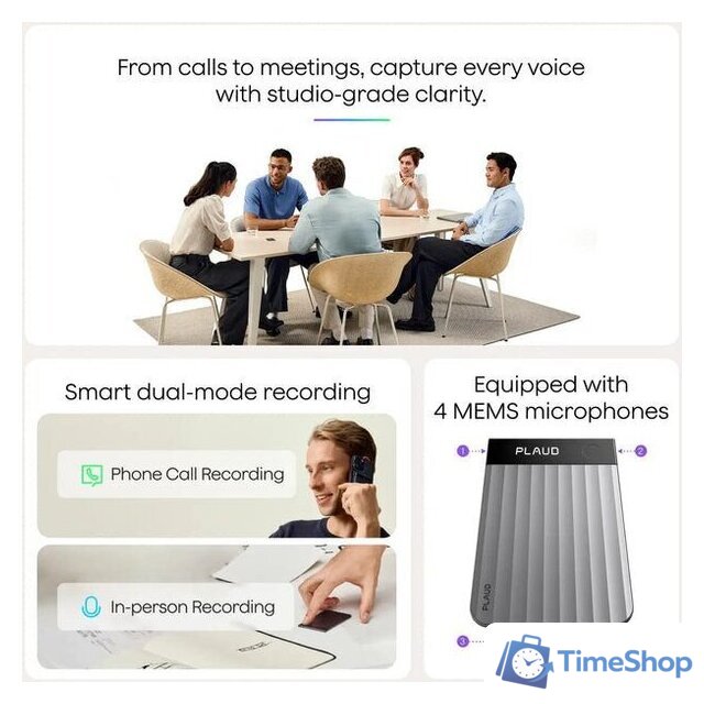 ИИ-диктофон Plaud Note Pro (черный) - Изображение №4 — Интернет-магазин Time-Shop