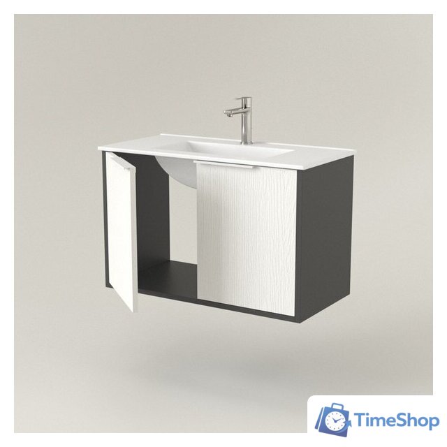  Дабер Тумба под умывальник 018 WeltWasser Deilbach 7517-80 Т18.8W.0.20Б (белый древесный/серый/ручка белая) - Изображение №2 — Интернет-магазин Time-Shop