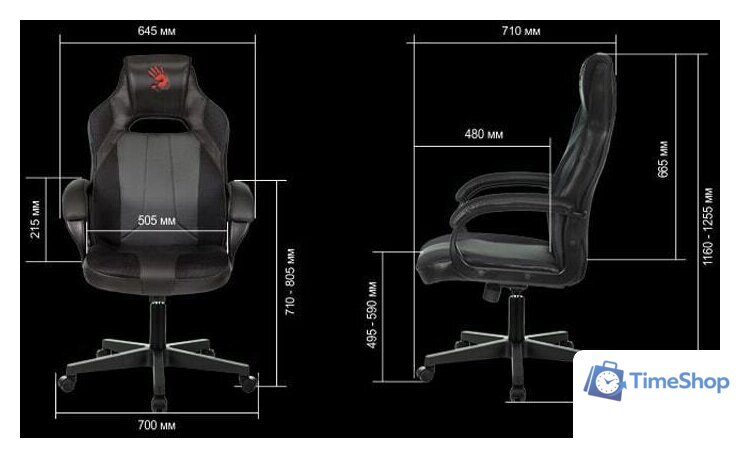 Игровое (геймерское) кресло A4Tech Bloody GC-200 (черный) - Изображение №8 — Интернет-магазин Time-Shop