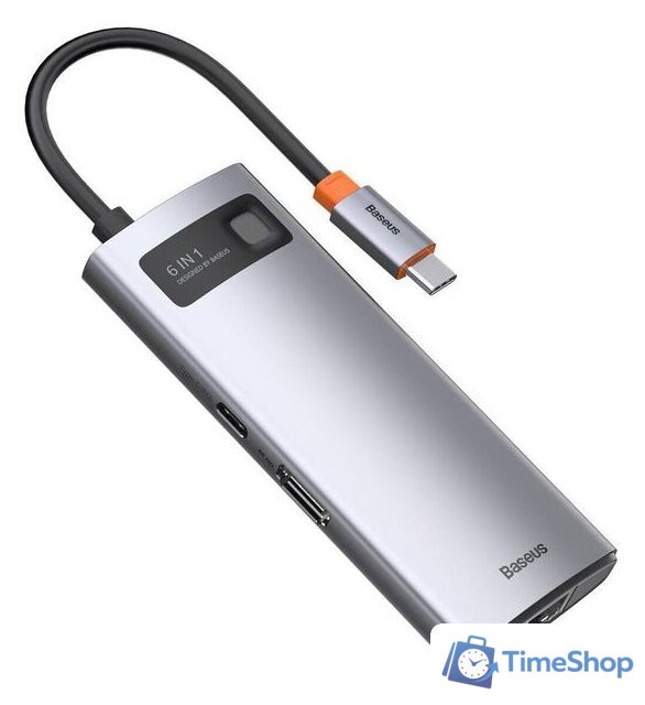 Док-станция Baseus Metal Gleam Series 6-in-1 Multifunctional USB Type C CAHUB-CW0G - Изображение №3 — Интернет-магазин Time-Shop