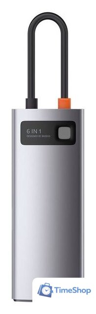 Док-станция Baseus Metal Gleam Series 6-in-1 Multifunctional USB Type C CAHUB-CW0G - Изображение №1 — Интернет-магазин Time-Shop