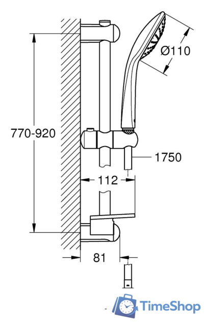 Душевой гарнитур  Grohe Euphoria 110 Mono [27267001] - Изображение №2 — Интернет-магазин Time-Shop