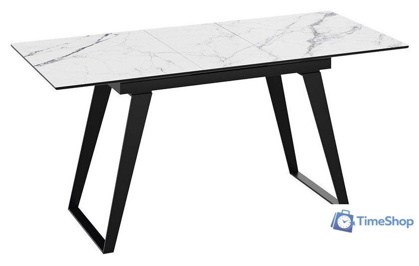 Кухонный стол Трия Техно (черный муар/стекло глянцевое белый мрамор) - Изображение №2 — Интернет-магазин Time-Shop
