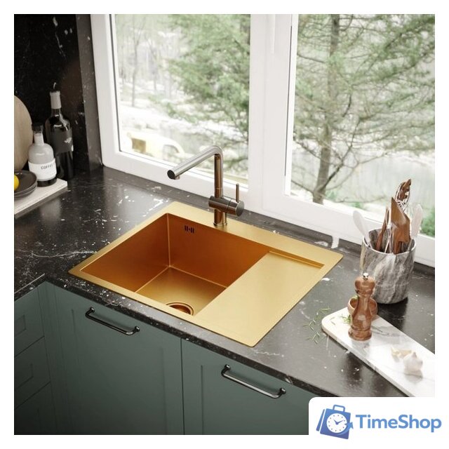 Кухонная мойка Mixline Pro 552924 (золото, с сифоном) - Изображение №4 — Интернет-магазин Time-Shop