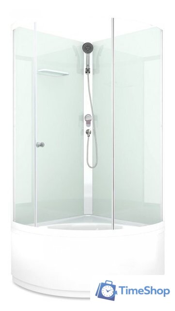 Душевая кабина Domani-Spa Simple 99 High Eco DS01EcSm99HWCl00-V1.2 (белый/прозрачное стекло) - Изображение №1 — Интернет-магазин Time-Shop