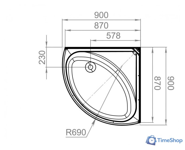 Душевая кабина Domani-Spa Simple 99 High Eco DS01EcSm99HWCl00-V1.2 (белый/прозрачное стекло) - Изображение №3 — Интернет-магазин Time-Shop