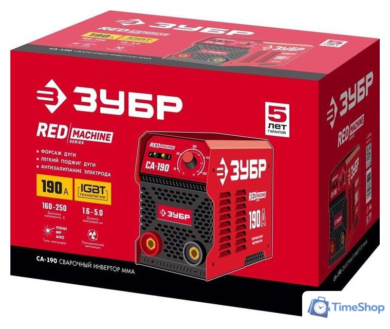 Сварочный инвертор Зубр СА-190 - Изображение №9 — Интернет-магазин Time-Shop
