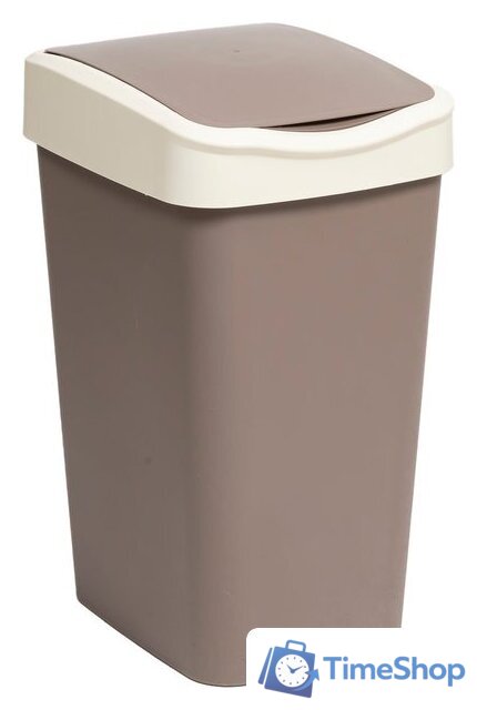 Комплект мусорных ведер Violet Tandem с подвижной крышкой 843622 (6шт, 35л, шоколад/слоновая кость) - Изображение №1 — Интернет-магазин Time-Shop