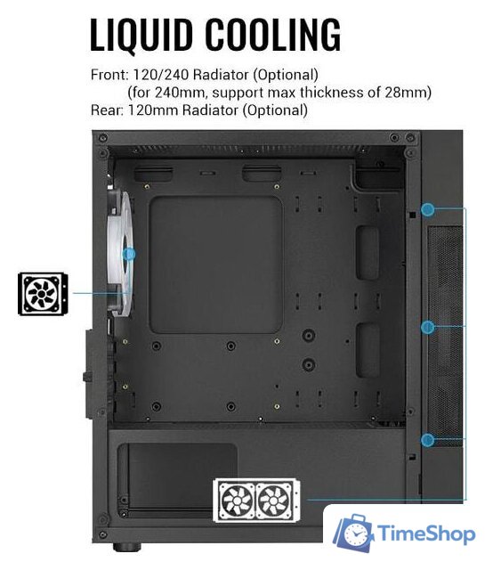 Корпус AeroCool Atomic Lite-G-BK-V2 - Изображение №16 — Интернет-магазин Time-Shop