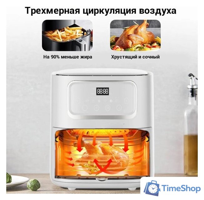 Аэрогриль (аэрофритюрница) KaringBee SZ-A805 (белый) - Изображение №6 — Интернет-магазин Time-Shop