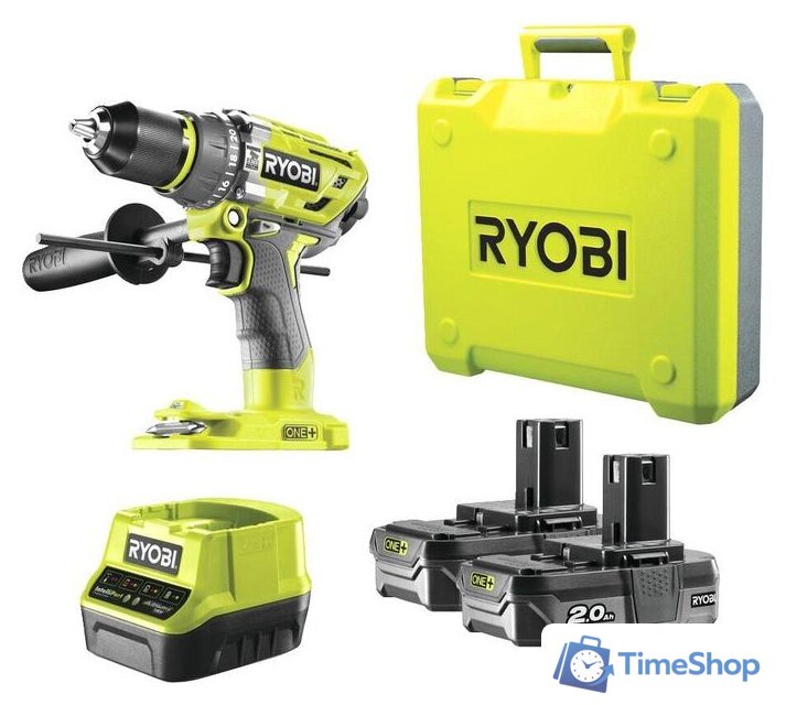 Ударная дрель-шуруповерт Ryobi R18PD7-220B 5133004295 (с 2-мя АКБ, кейс) - Изображение №2 — Интернет-магазин Time-Shop