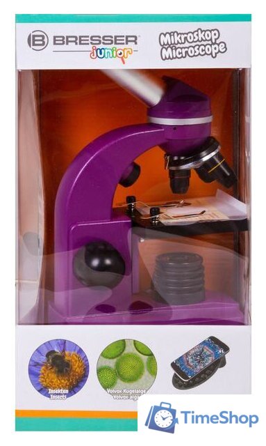 Детский микроскоп Bresser Junior Biolux SEL 40–1600x 74321 (фиолетовый) - Изображение №14 — Интернет-магазин Time-Shop
