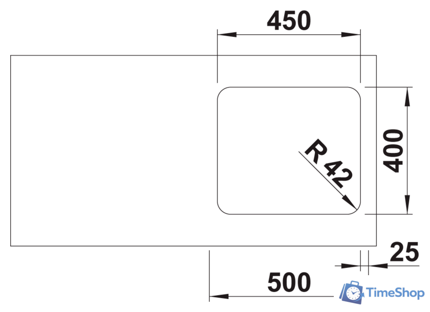 Кухонная мойка Blanco Solis 450-U 526120 (полированная) - Изображение №3 — Интернет-магазин Time-Shop