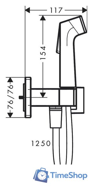 Гигиенический душ Hansgrohe Bidette 1jet E 29233700 - Изображение №2 — Интернет-магазин Time-Shop
