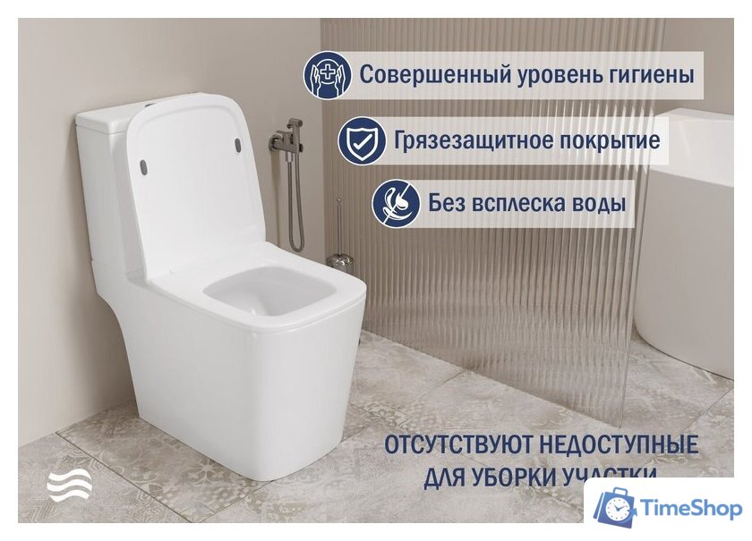 Унитаз напольный Lauter W09 S-TRAP с полипропиленовым сиденьем и микролифтом 21900003 (вертикальный выпуск) - Изображение №3 — Интернет-магазин Time-Shop