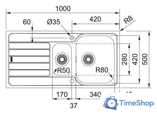 Кухонная мойка Franke Spark SKX 651-100 101.0497.695 - Изображение №2 — Интернет-магазин Time-Shop