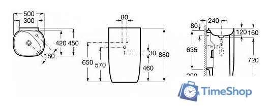 Умывальник Roca Beyond Totem 3270B0000 - Изображение №6 — Интернет-магазин Time-Shop