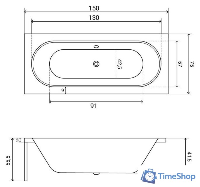 Ванна Lauter Ava 150х75 21208050 - Изображение №28 — Интернет-магазин Time-Shop