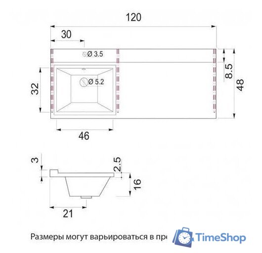  Misty Тумба с умывальником Фостер 55 Э-Фос01055-012Я + Гавана 120 D R - Изображение №6 — Интернет-магазин Time-Shop
