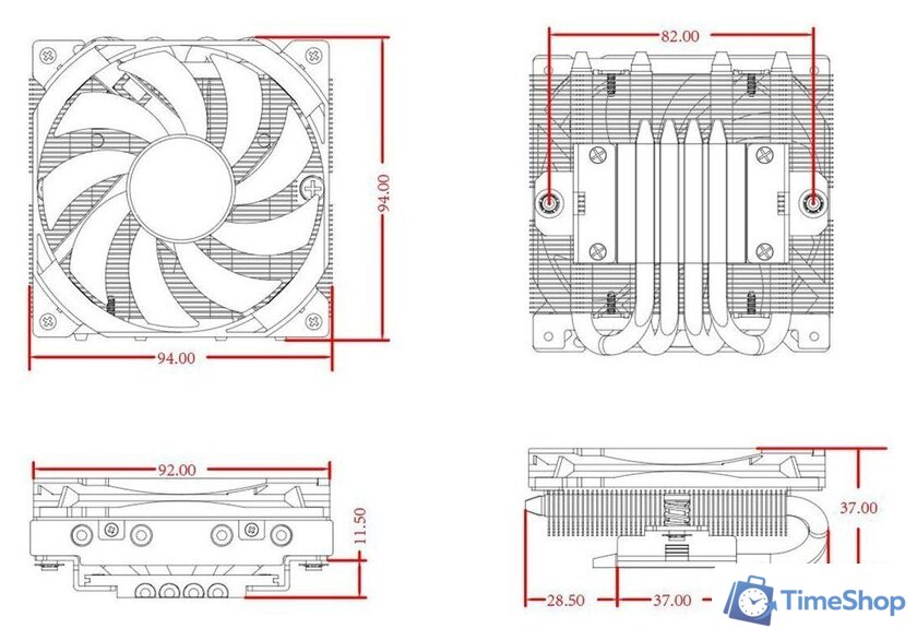 Кулер для процессора ID-Cooling IS-37-XT Black - Изображение №7 — Интернет-магазин Time-Shop