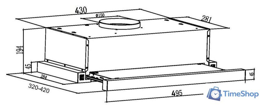 Кухонная вытяжка Schtoff TF-5250 GWH (белый) - Изображение №2 — Интернет-магазин Time-Shop