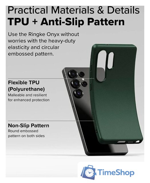 Чехол для телефона Ringke Onyx для Galaxy S25 Ultra Dark Green - Изображение №5 — Интернет-магазин Time-Shop