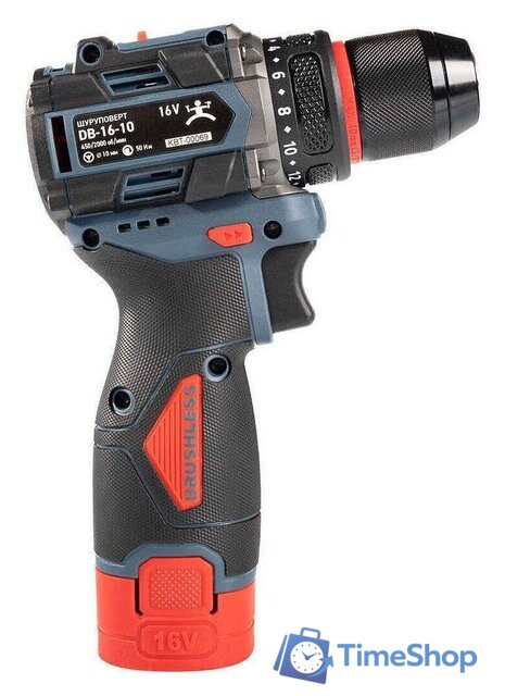 Дрель-шуруповерт КВТ DB-16-10 (с 2-мя АКБ, кейс) - Изображение №2 — Интернет-магазин Time-Shop