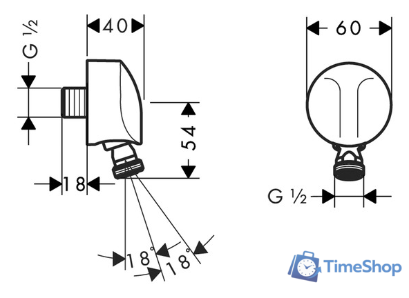 Шланговое подключение Hansgrohe Fixfit E 27505000 - Изображение №2 — Интернет-магазин Time-Shop