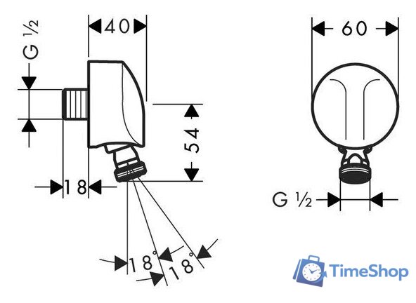 Шланговое подключение Hansgrohe Fixfit E 27505000 - Изображение №2 — Интернет-магазин Time-Shop