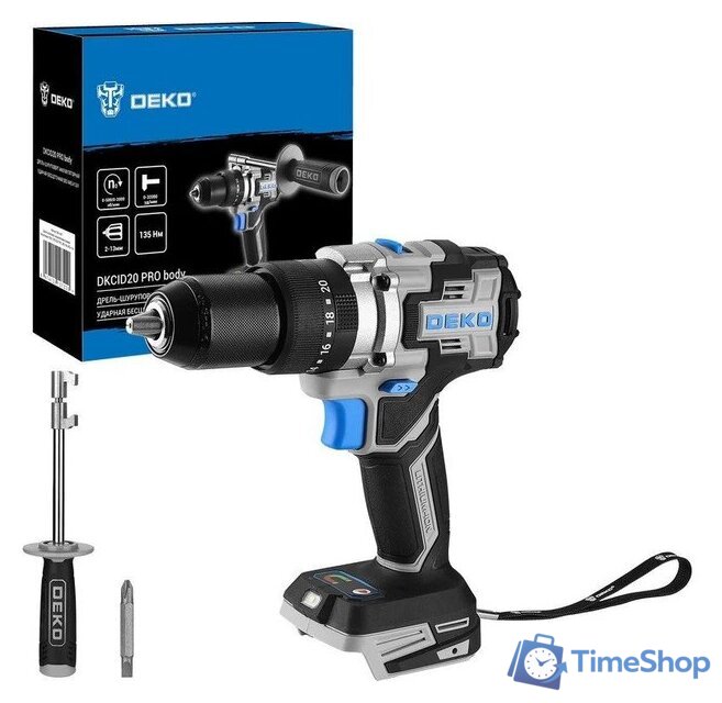 Ударная дрель-шуруповерт Deko DKCID20 PRO 063-4457 (без АКБ) - Изображение №1 — Интернет-магазин Time-Shop