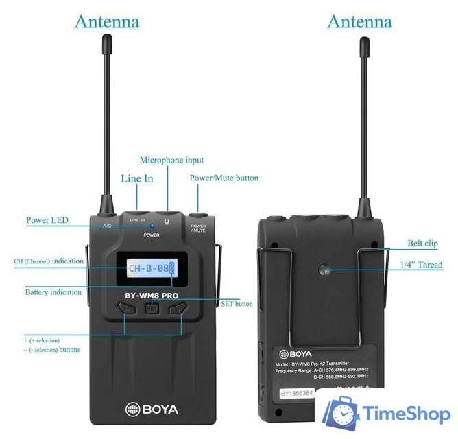 Радиосистема BOYA BY-WM8 Pro-K2 - Изображение №5 — Интернет-магазин Time-Shop