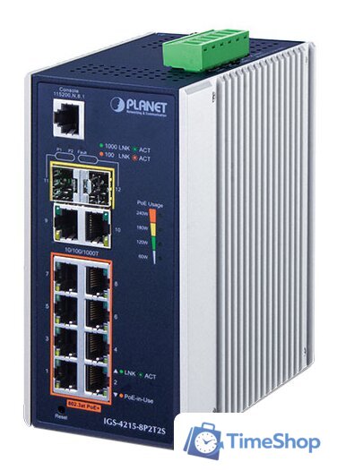 Управляемый коммутатор 2-го уровня PLANET IGS-4215-8P2T2S - Изображение №1 — Интернет-магазин Time-Shop