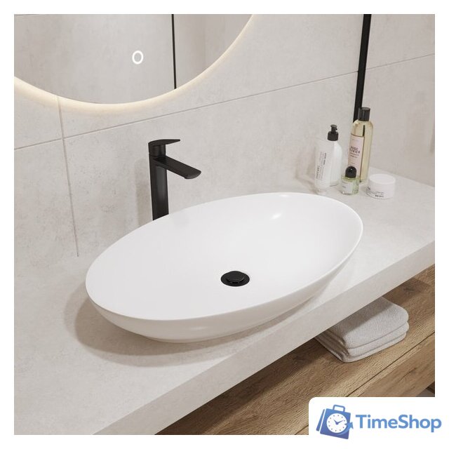 Умывальник Lauter 21571 + клапан 21190W + сифон 21635W (белый матовый) - Изображение №4 — Интернет-магазин Time-Shop