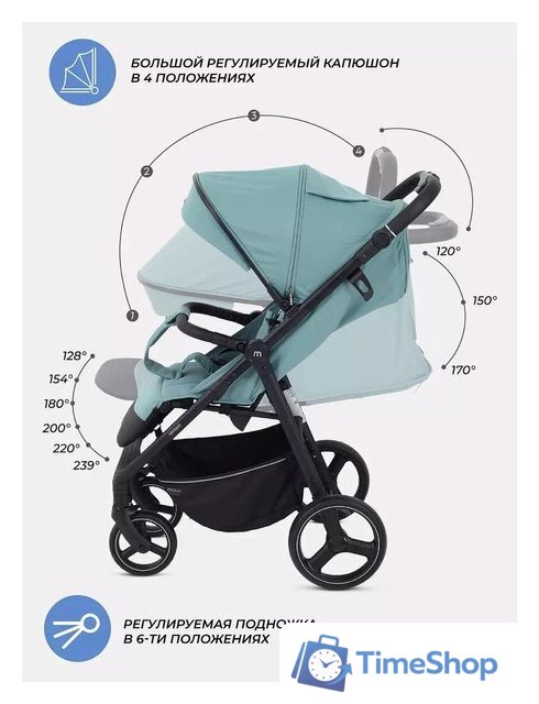 Коляска прогулочная «книга» MOWbaby Nimbus MB103 (мятный) - Изображение №35 — Интернет-магазин Time-Shop