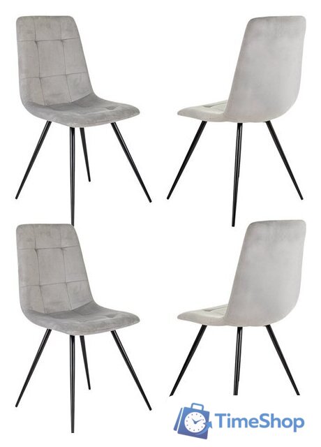 Стул Бюрократ CH-K1 4 шт (светло-серый Holland 09/черный) - Изображение №1 — Интернет-магазин Time-Shop