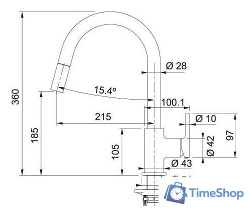 Смеситель Franke Lina 115.0626.084 (миндаль) - Изображение №2 — Интернет-магазин Time-Shop