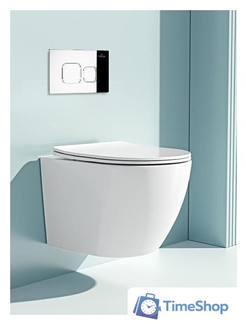 Унитаз подвесной Roxen Antares One Rimless 6 в 1 StounFix Dual Fresh 546881 (кнопка: хром) - Изображение №8 — Интернет-магазин Time-Shop