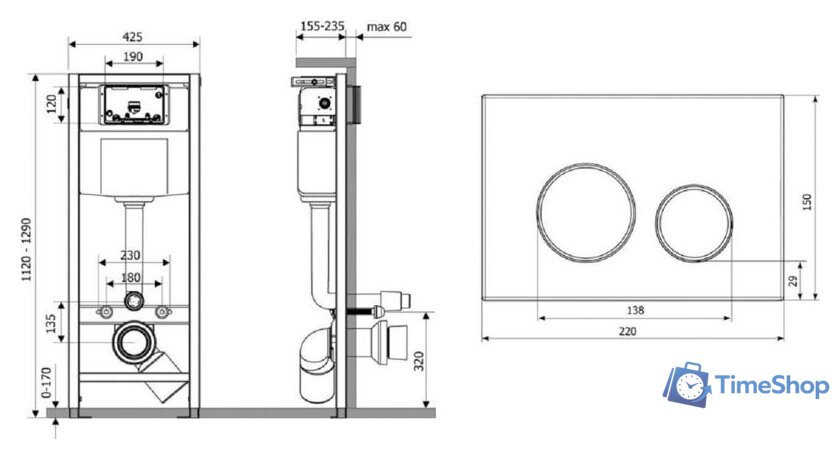 Инсталляция для унитаза Lavinia Boho Relfix 5 в 1 77010037 (черный пластик) - Изображение №8 — Интернет-магазин Time-Shop