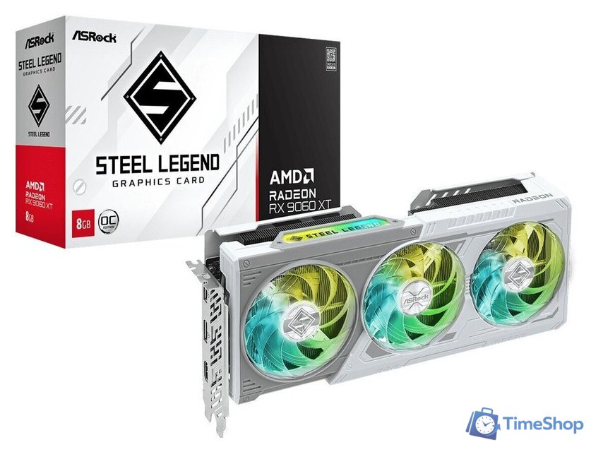 Видеокарта ASRock Radeon RX 9060 XT Steel Legend 8GB OC RX9060XT SL 8GO - Изображение №6 — Интернет-магазин Time-Shop
