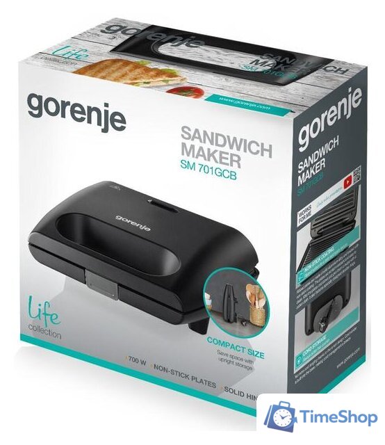 Сэндвичница Gorenje SM701GCB - Изображение №9 — Интернет-магазин Time-Shop