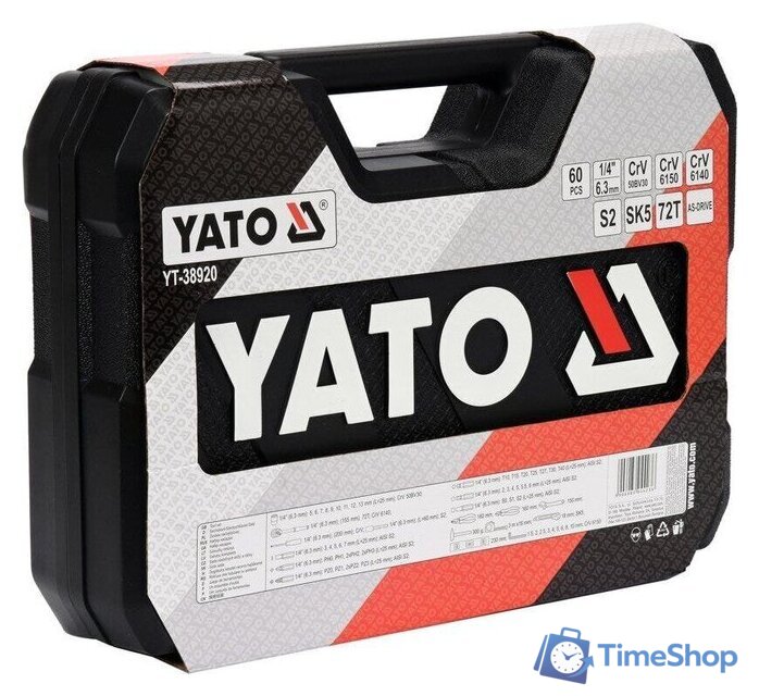 Универсальный набор инструментов Yato YT-38920 (60 предметов) - Изображение №4 — Интернет-магазин Time-Shop