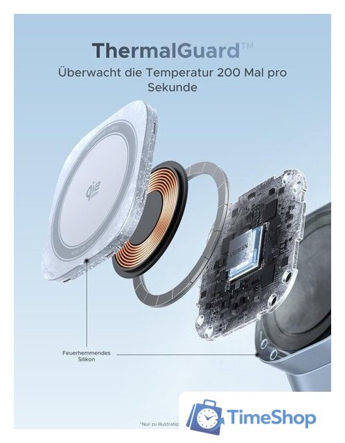 Беспроводное зарядное Ugreen MagFlow 3-in-1 W711 55677 (голубой) - Изображение №8 — Интернет-магазин Time-Shop