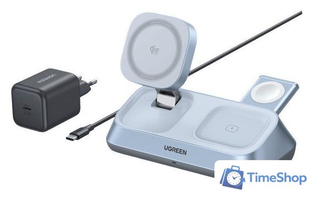 Беспроводное зарядное Ugreen MagFlow 3-in-1 W711 55677 (голубой) - Изображение №1 — Интернет-магазин Time-Shop