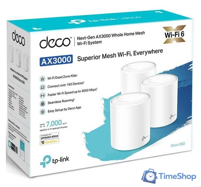 Wi-Fi система TP-Link Deco X60 V3 (3 шт.) - Изображение №2 — Интернет-магазин Time-Shop
